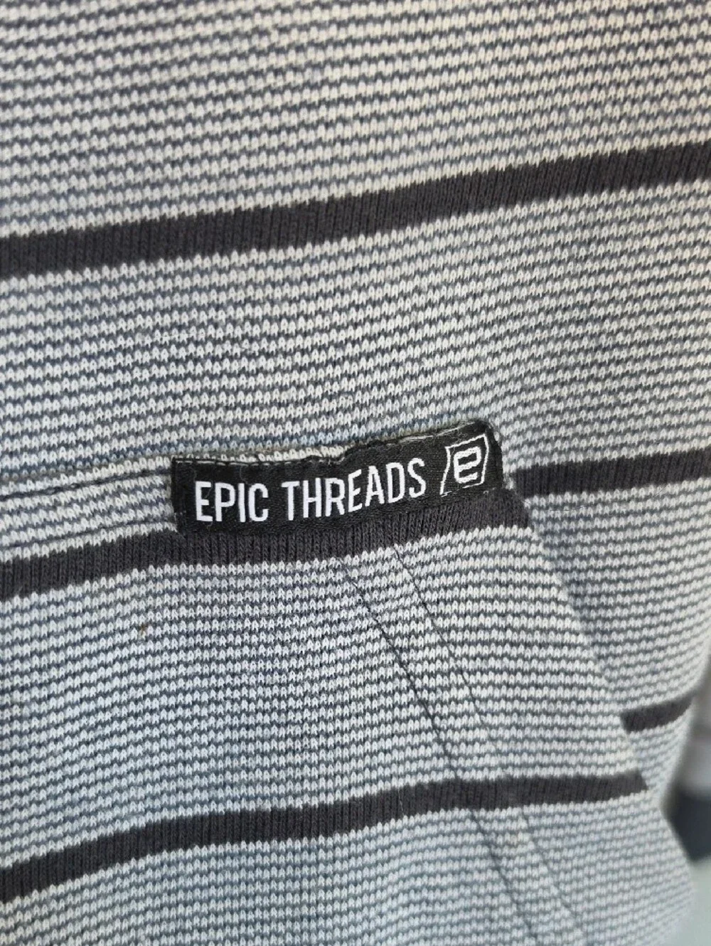 Epic Threads Gray Striped Hoodie Shirt